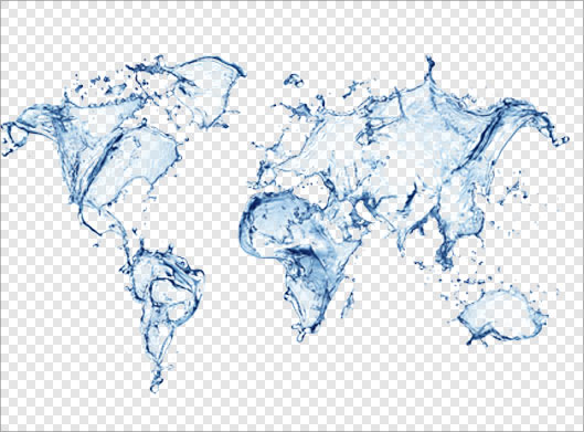 فایل دوربری شده نقشه قاره های مختلف به شکل قطرات آب