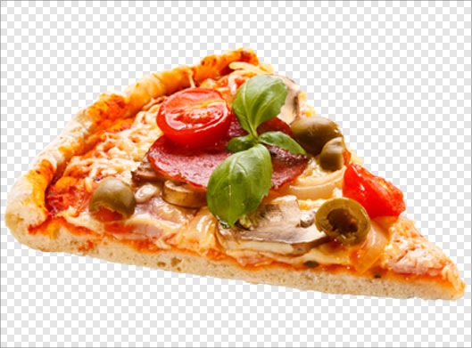 فایل دوربری شده یک قاچ پیتزا با پسوند png ترانسپرنت