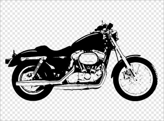 کلیپ آرت تک رنگ موتور سیکلت بصورت تکرنگ سیاه