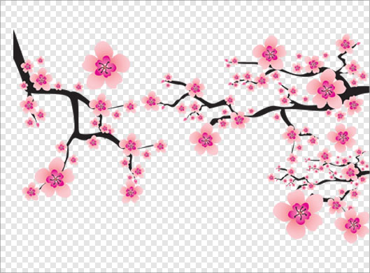 دانلود فایل دوربری شده درخت با شکوفه های صورتی بهاری