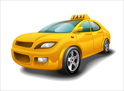 طرح گرافیکی تاکسی زرد با دو فرمت لایه باز وکتوری eps و ai