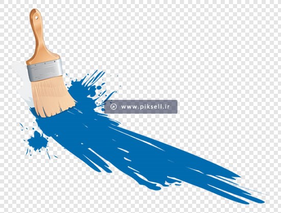 فایل دوربری شده و ترانسپرنت قلم مو و رنگ آبی