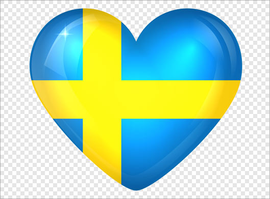 دانلود پرچم کشور سوئد بصورت قلب (Flag of Sweden)