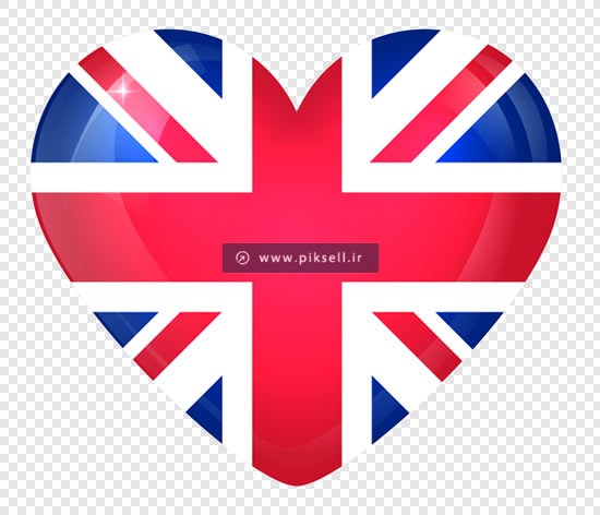 فایل png پرچم کشور انگلستان بصورت قلب