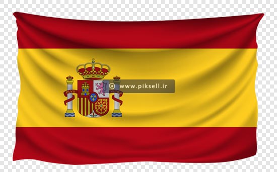 فایل دوربری شده مواج پرچم کشور اسپانیا (Flag of Spain)