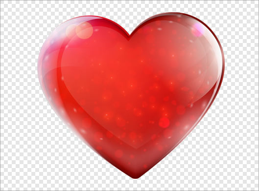 فایل png دوربری شده قلب قرمز رنگ بصورت ترانسپرنت