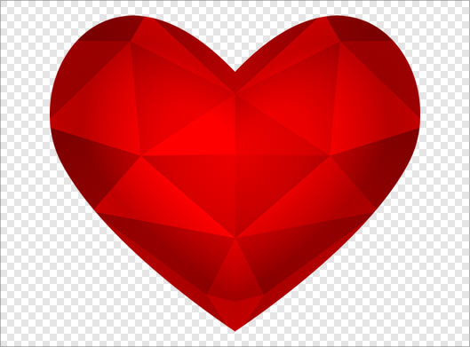 فایل ترانسپرنت و دوربری شده قلب قرمز رنگ با پسوند png
