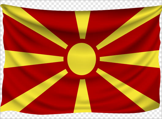 فایل ترانسپرنت دوربری شده پرچم مواج کشور مقدونیه (Macedonia)