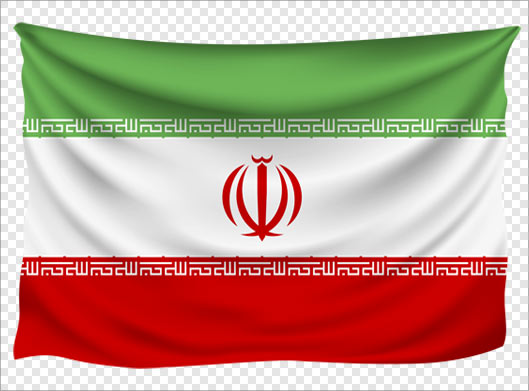 دانلود فایل png دوربری شده پرچم کشور ایران بصورت مواج