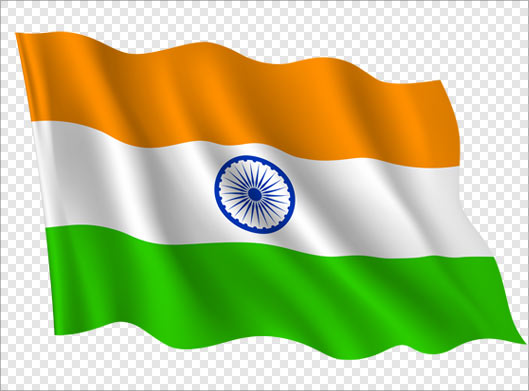 تصویر دوربری شده پرچم کشور هندوستان با فرمت png