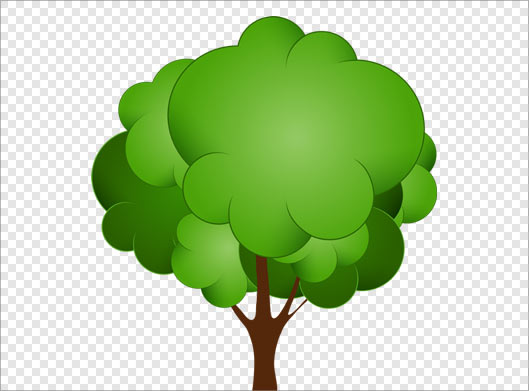 فایل png دوربری شده درخت سبز کارتونی با کیفیت بالا