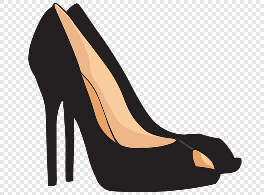 تصویر دوربری شده کفش های زنانه سیاه رنگ با پسوند png