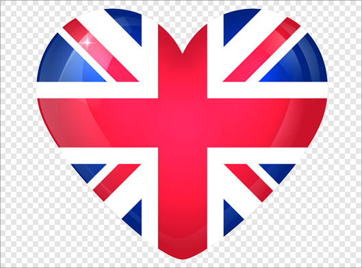 فایل png پرچم کشور انگلستان بصورت قلب