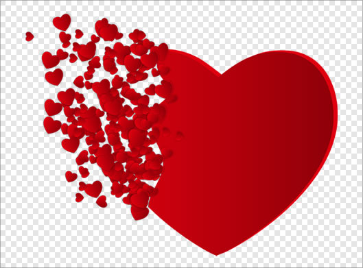 فایل png قلب تکه شده قرمز بصورت دوربری شده