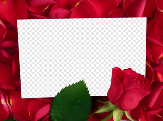 تصویر دوربری شده قاب با طرح گلهای رز با پسوند png