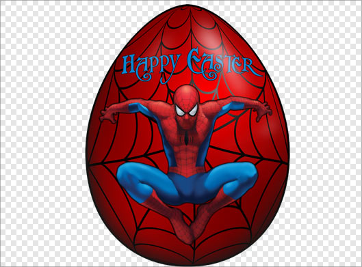 تصویر دوربری شده تخم مرغ با طرح مرد عنکبوتی