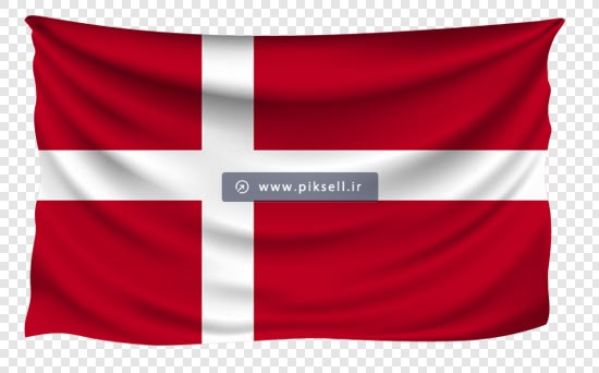 تصویر دوربری شده و بدون زمینه پرچم کشور دانمارک (Flag of Denmark)