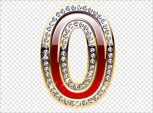 تصویر دوربری شده عدد صفر بصورت تزئین شده با پسوند png