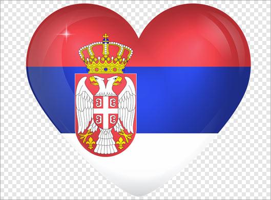 فایل png ترانسپرنت پرچم کشور صربستان بصورت قلبی شکل (Serbia Flag)