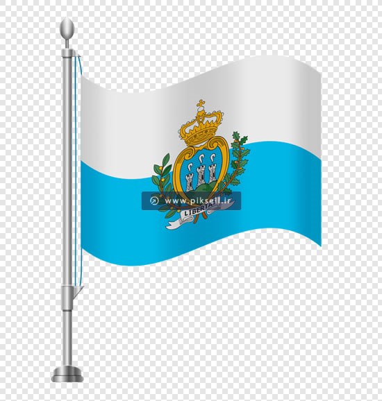 فایل دوربری شده و ترانسپرنت پرچم کشور جمهوری سان مارینو (Flag of San Marino)
