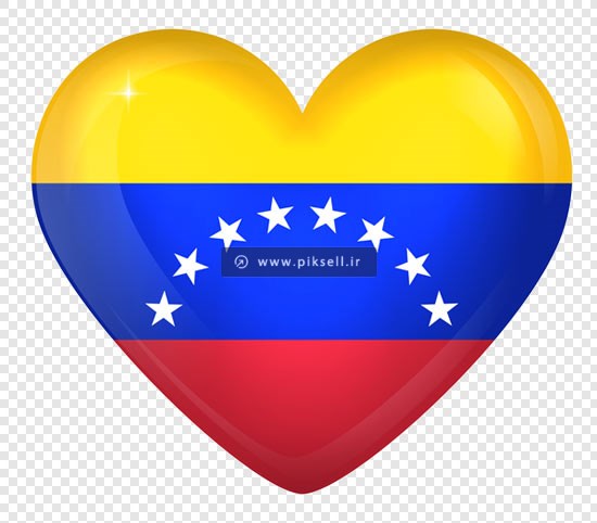 پرچم دوربری شده کشور ونزوئلا بصورت قلبی شکل
