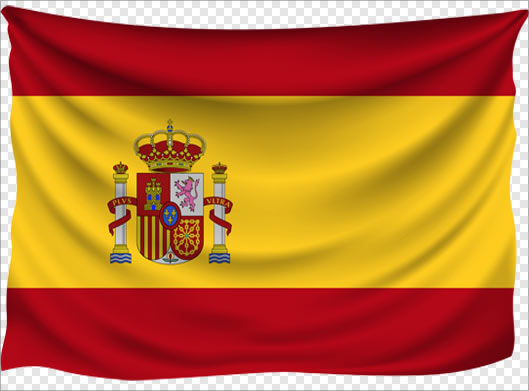 فایل دوربری شده مواج پرچم کشور اسپانیا (Flag of Spain)