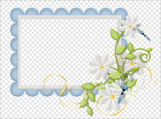 تصویر دوربری شده قاب گرافیکی با گل های ساده