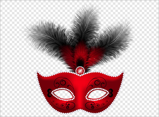 دانلود فایل png ماسک و پر قرمز رنگ بصورت ترانسپرنت
