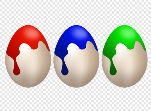 تصویر دوربری شده تخم مرغ های رنگی با فرمت png