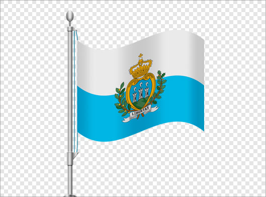 فایل دوربری شده و ترانسپرنت پرچم کشور جمهوری سان مارینو (Flag of San Marino)