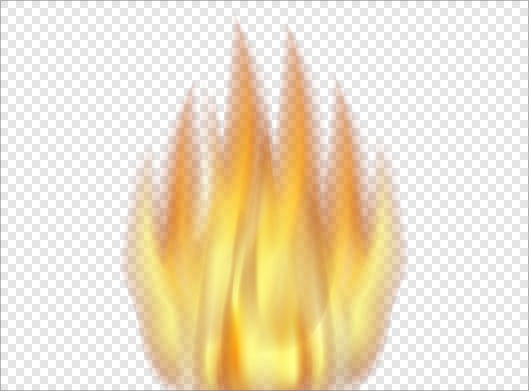 دانلود فایل png شعله های زبانه کشیده آتش زرد