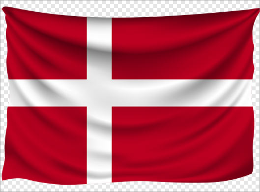 تصویر دوربری شده و بدون زمینه پرچم کشور دانمارک (Flag of Denmark)