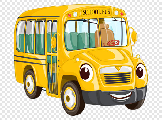 فایل png دوربری شده اتوبوس زرد رنگ مدرسه