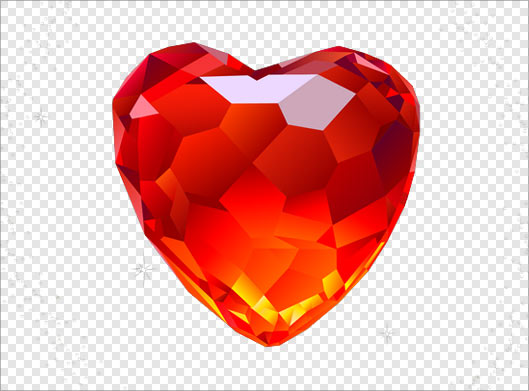 فایل دوربری شده قلب قرمز شیشه ای با فرمت png