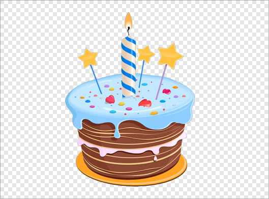 فایل png دوربری شده کیک و شمع تولد