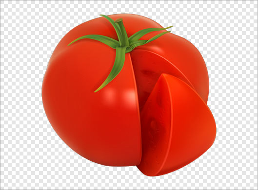 فایل PNG گوجه قرمز قاچ شده بصورت ترانسپرنت
