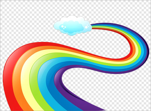 دانلود فایل گرافیکی دوربری شده رنگین کمانی به سوی ابرها