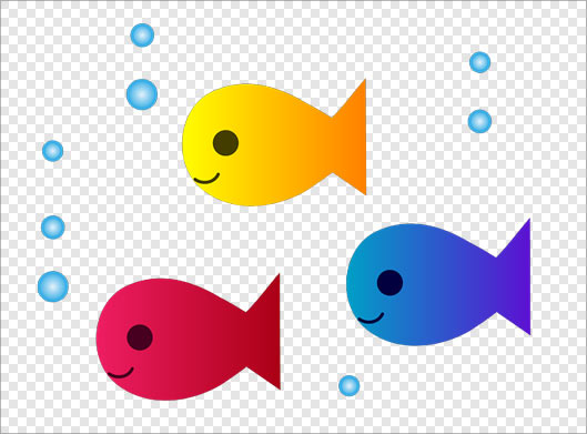 فایل گرافیکی ماهی های رنگی دوربری شده