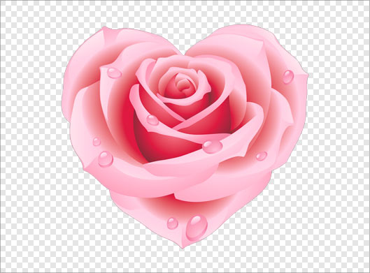 دانلود فایل png قلب با طرح گل رز صورتی
