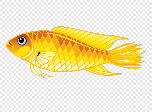 دانلود فایل ماهی کارتونی زرد بصورت ترانسپرنت png