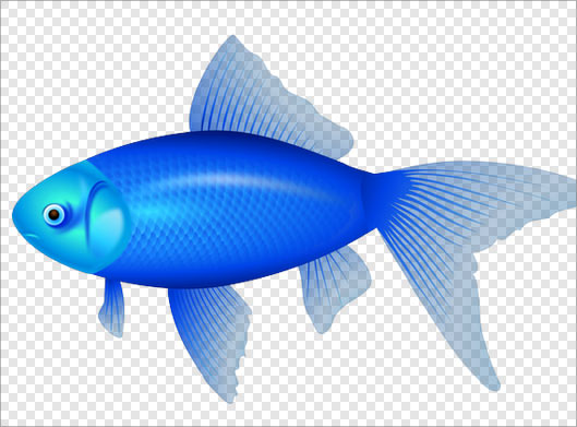 فایل دوربری شده ماهی آبی بصورت ترانسپرنت png