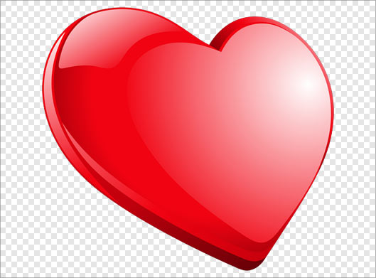 فایل دوربری شده قلب قرمز سه بعدی با پسوند png