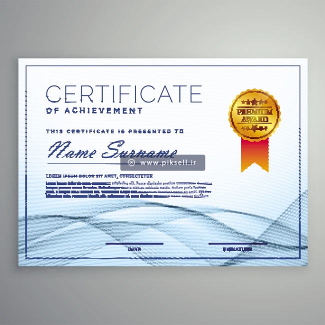 دانلود طرح گرافیکی گواهینامه و certificate