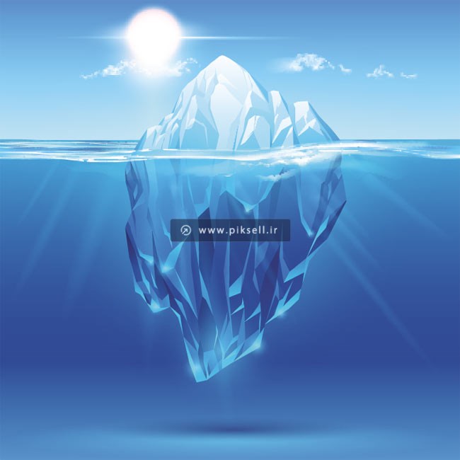 دانلود فایل وکتور گرافیکی صخره های یخی روی اقیانوس