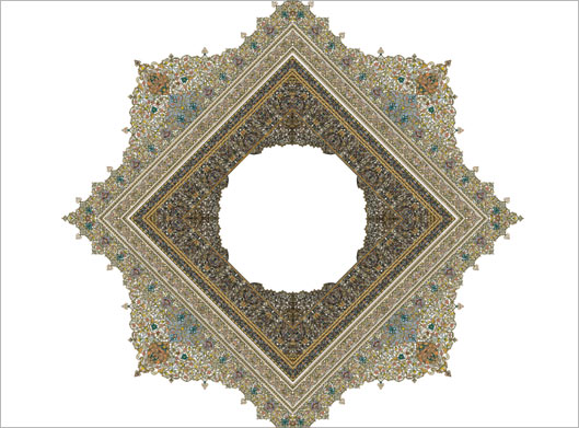 دانلود وکتور طرح آماد شمسه مربعی با نقش و نگارهای سنتی اسلامی