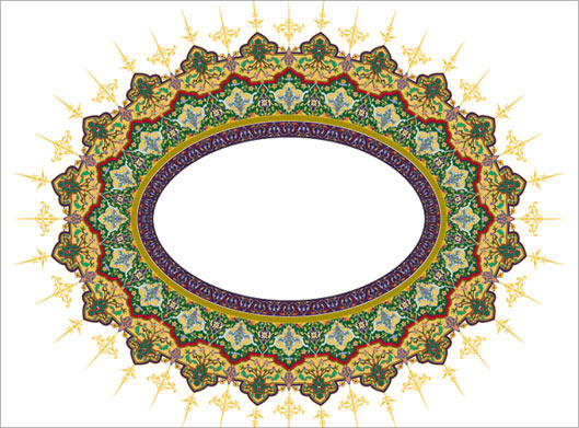 وکتور طرح زیبای شمسه بیضی شکل مناسب برای طراحان مذهبی