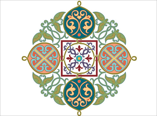 دانلود وکتور شمسه زیبا با نقش و نگارهای سنتی