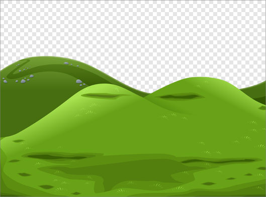 دانلود تصویر دوربری شده دشت سبز و تپه های گرافیکی با پسوند png