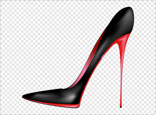 فایل ترانسپرنت دوربری شده کفش زنانه پاشنه بلند سیاه با فرمت png