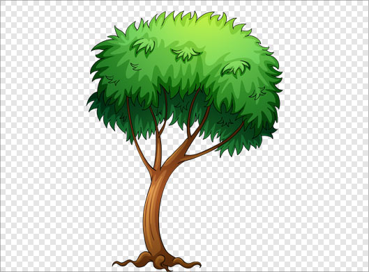 فایل دوربری شده و ترانسپرنت درخت سبز کارتونی با فرمت png
